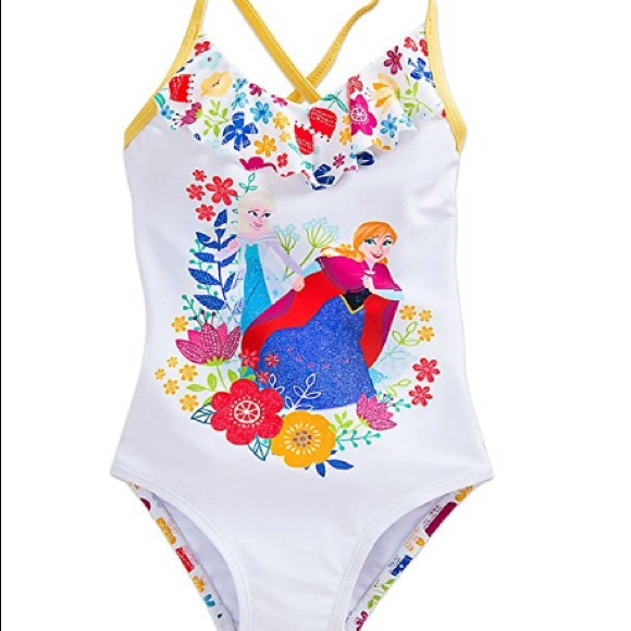 Disney FROZEN ELSA and ANNA Swimsuit One Piece Bathing Suit For Girls SZ 3,SZ 5